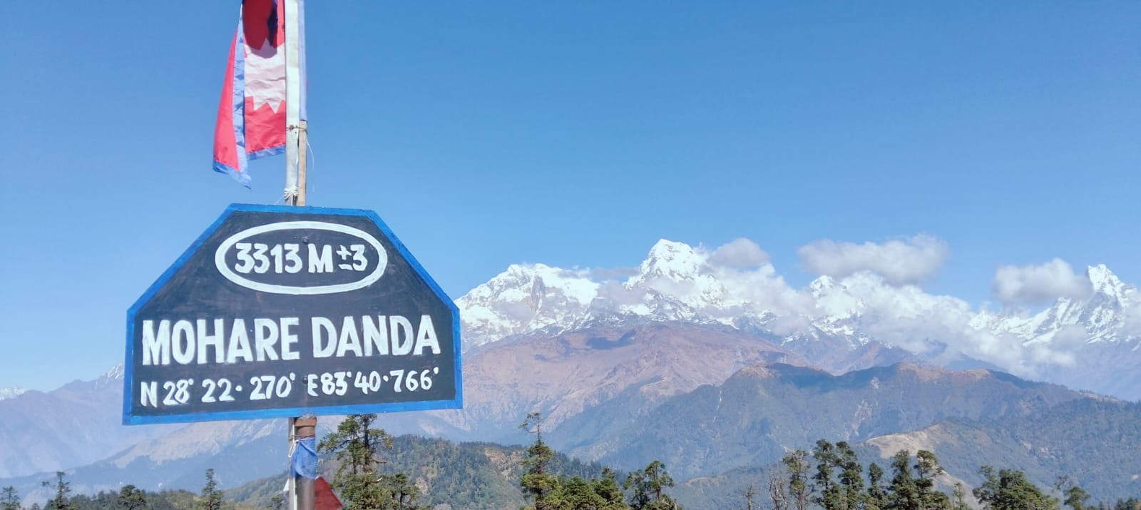 View of Annapurna and Dhaulagiri ranges from Mohare Danda Viewpoint